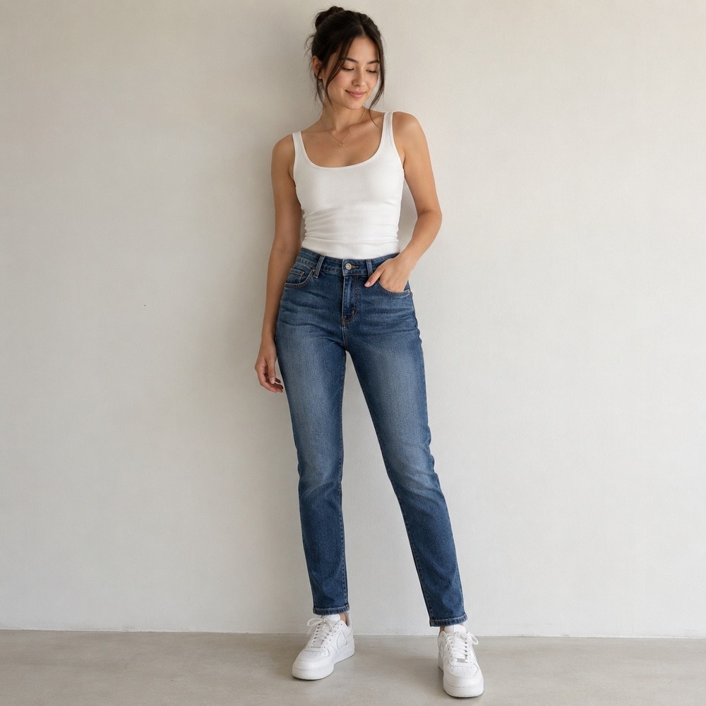 Eunina Women Jeans Size 5 Dark Denim Low Rise Skinny Ankle Y2K Indie Casual